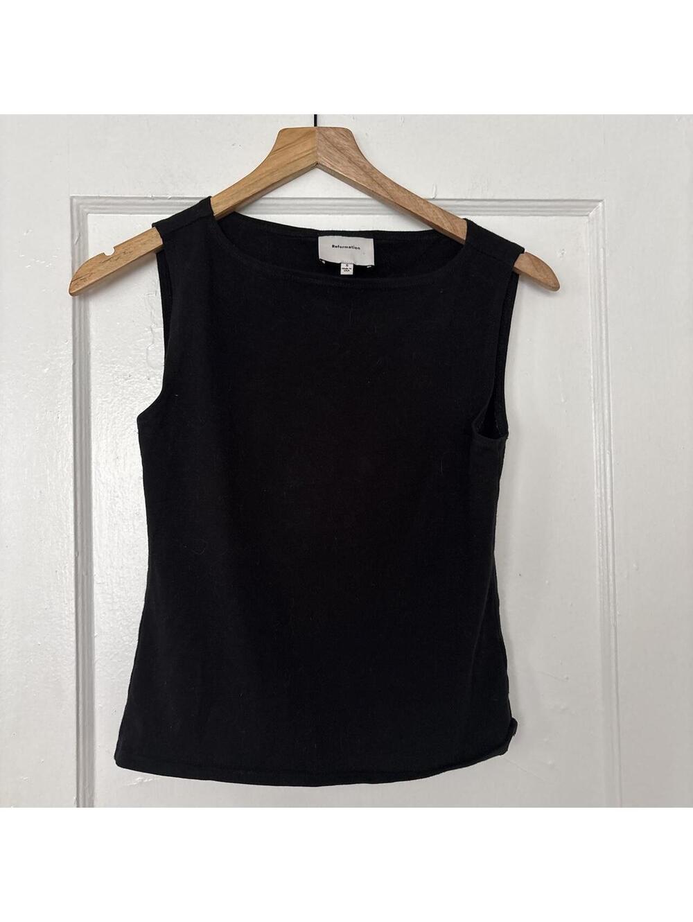 Reformation Women's Black Vests-tanks-cami